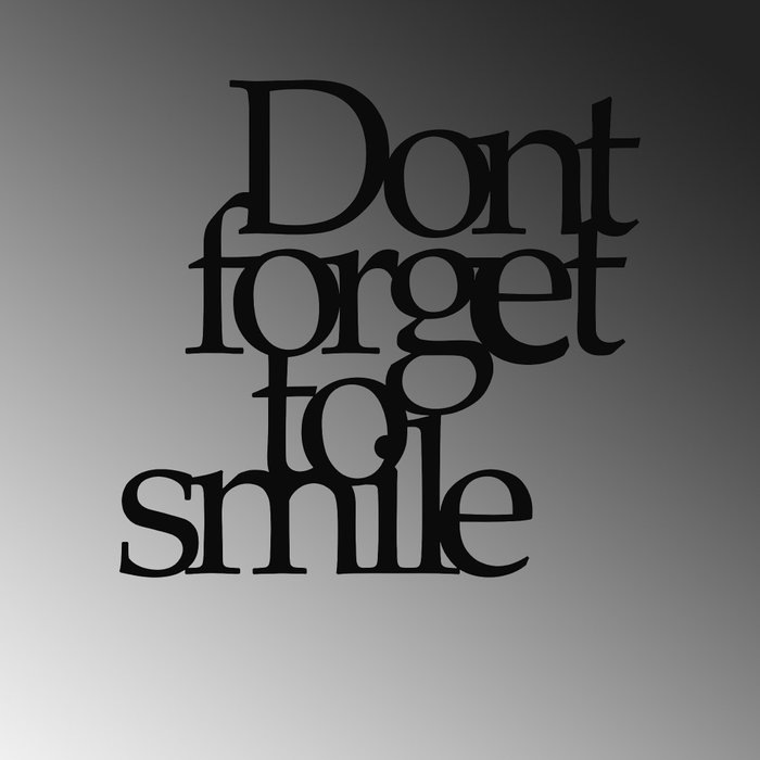 Wallity Dont Forget To Smile 183 Escultura de Pared Negra